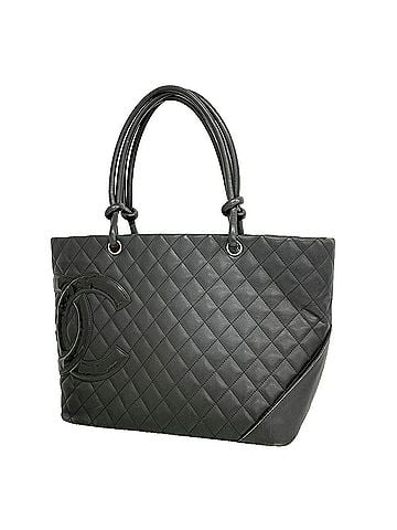 Chanel Chanel Cambon Lambskin Tote Bag, Black, Women's, P3443115 (view 1)