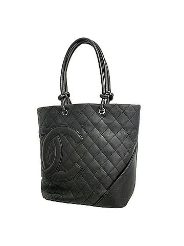 Chanel Chanel Cambon Lambskin Tote Bag, Black, Women's, P3443114 (view 1)