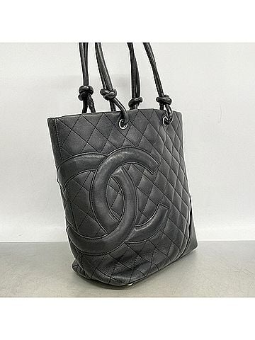 Chanel Chanel Cambon Lambskin Tote Bag, Black, Women's, P3443114 (view 2)