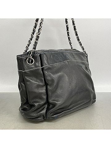 Chanel Chanel Shoulder Bag, Chain Strap, Lambskin, Black, Women's, P3443080 (view 2)