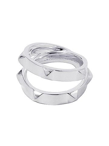 Hermès Hermes ring, Clou de H double round SV925 silver. HERMES ring. (view 1)