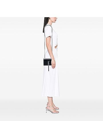 Saint Laurent Small Croc Embossed Leather Monogram Kate Tassel Crossbody (view 2)