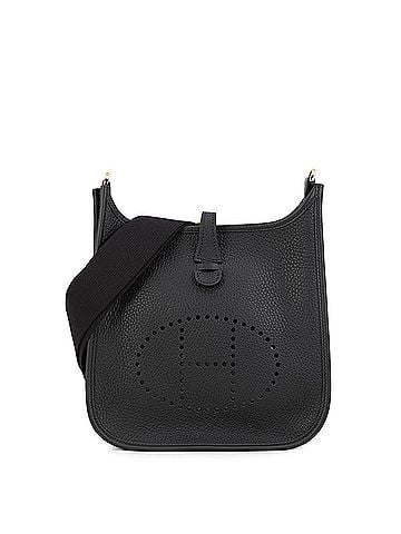 Hermès Hermes Evelyne 3 Shoulder Bag, Black, Taurillon Clemence Leather, G Stamp, HERMES Evelyne, (view 1)