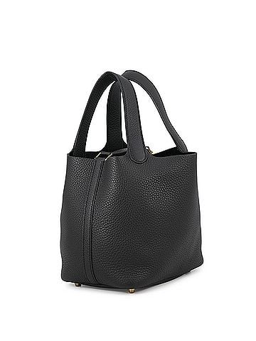 Hermès Hermes Picotin Lock PM handbag, black, Taurillon Clemence leather, G stamp, Lock, Picotin, women's, HERMES (view 2)