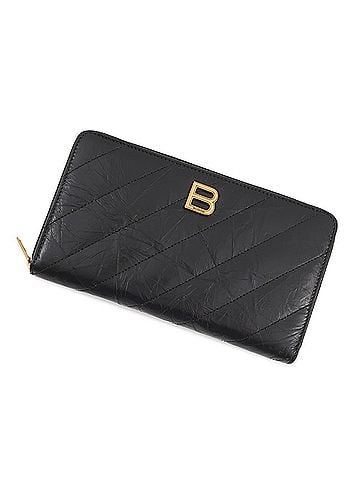Balenciaga Balenciaga Long Wallet Crushed Continental Quilted Calf Leather 766447 BALENCIAGA Black WALLET (view 1)