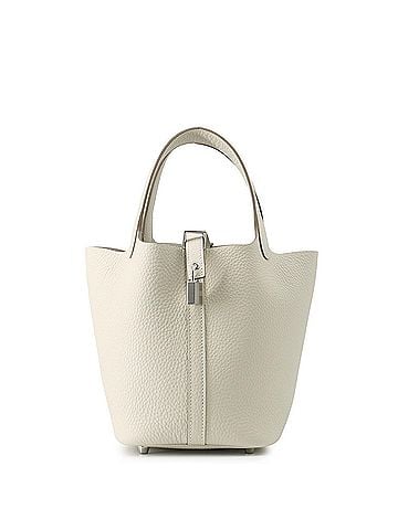 Hermès Hermes Picotin Lock PM Handbag, Craie Taurillon Clemence Leather, G Stamp, HERMES Tote Bag, Lock, Women's, (view 1)