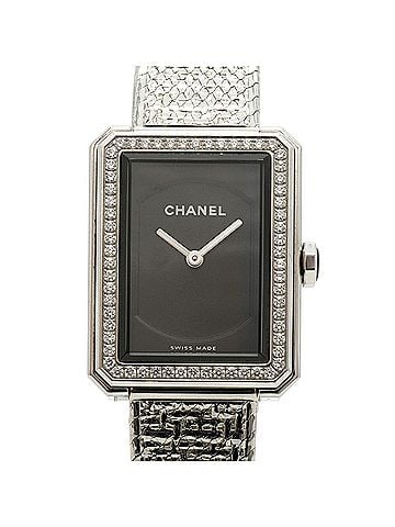 Chanel Chanel Boyfriend Tweed Diamond Bezel H4877 Black Dial Women's Watch (view 1)