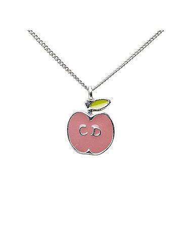 Christian Dior Christian Dior Dior Apple Motif Necklace, Silver and Pink Metal, Women's. (view 2)