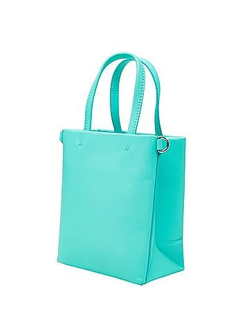 Tiffany & Co. Tiffany &amp; Co. Cat Street Mini Shopping Tote, Crossbody/Shoulder Bag, 2-Way, Blue Leather, Women's. (view 2)