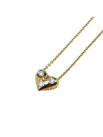 Tiffany & Co. Tiffany &amp; Co. 18K Yellow Gold (KYG) and Platinum (Pt950) Diamond Dots Heart Necklace for Women. (view 1)