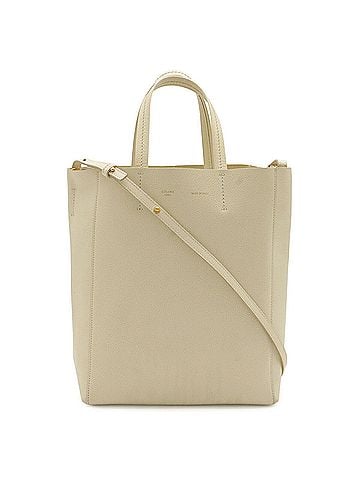 Céline CELINE Vertical Cabas Small Tote Bag Shoulder Leather Ivory White 189813 (view 2)