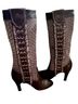 FRYE 100% Leather Print Black White Boots Size 7 1/2 - photo 1