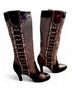 FRYE 100% Leather Print Black White Boots Size 7 1/2 - photo 5