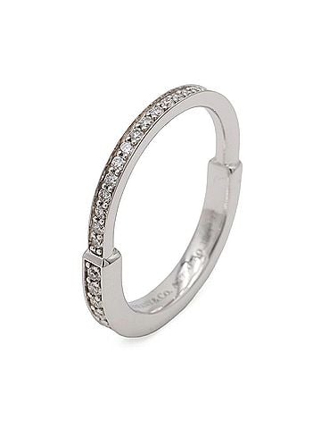 Tiffany & Co. TIFFANY&amp;Co. Tiffany Rock Ring, Full Pave Diamond Au750 18KWG White Gold, D0.38ct Diamond, Size #32 (approx. Japanese) (view 2)