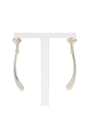 Tiffany & Co. TIFFANY&amp;Co. Tiffany &amp; Co. Elsa Peretti Elongated Teardrop Earrings SV925 Ag925 Silver (view 2)