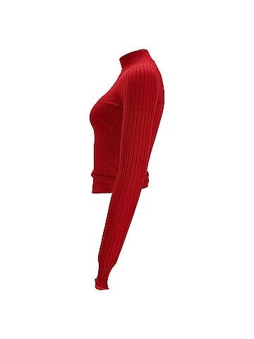Acne Acne Studios Ribbed-Knit Sweater in Red Wool (view 2)