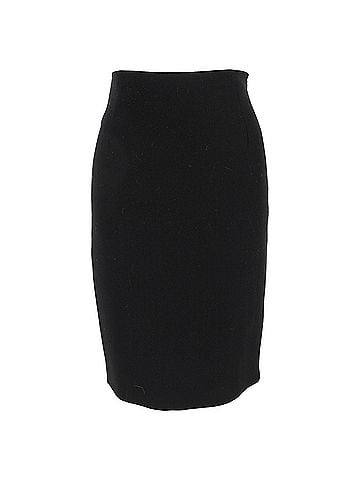 Ralph Lauren Ralph Lauren Collection Midi Pencil Skirt in Black Wool (view 1)