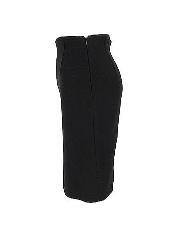 Ralph Lauren Ralph Lauren Collection Midi Pencil Skirt in Black Wool (view 2)