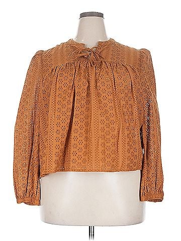 Madewell Madewell Eyelet Double-Tie Peasant Top (view 1)