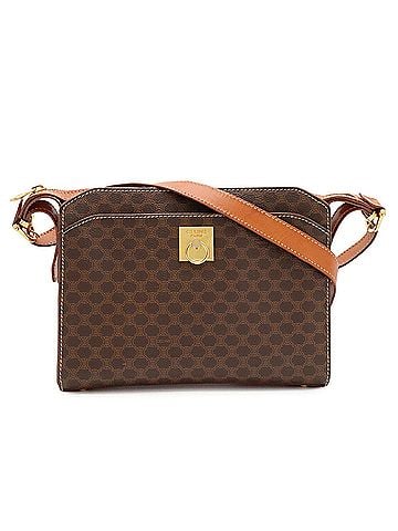 Céline CELINE Macadam Shoulder Bag, Leather, Dark Brown/Brown (view 2)