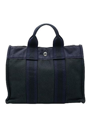 Hermès Hermes Fourre-Tout PM Handbag Tote Bag Black Purple Canvas Women's HERMES (view 1)