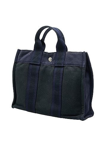 Hermès Hermes Fourre-Tout PM Handbag Tote Bag Black Purple Canvas Women's HERMES (view 2)