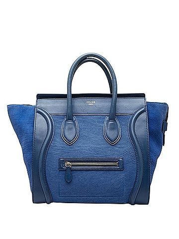 Céline Celine Luggage Mini Shopper Handbag, Blue Leather, Women's CELINE (view 1)