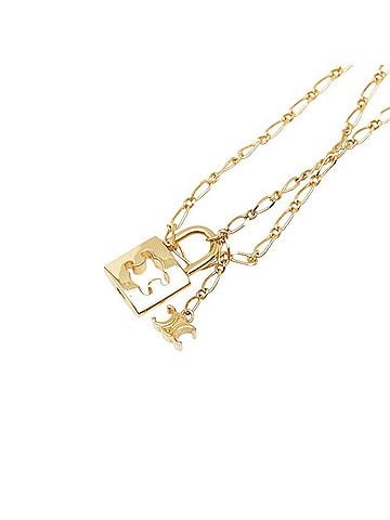 Céline Celine Triomphe Padlock Necklace, Gold Plated, Women's (view 1)