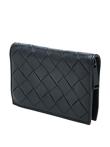 Bottega Veneta Bottega Veneta Intrecciato Wallet/Coin Purse, Black Leather, Women's. (view 2)