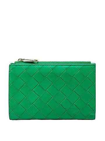 Bottega Veneta Bottega Veneta Intrecciato Bi-fold Wallet, Parakeet Green Leather, Women's BOTTEGAVENETA (view 1)
