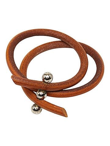 Hermès Hermes Roulette Hill Bracelet, Brown Leather, Women's (view 1)