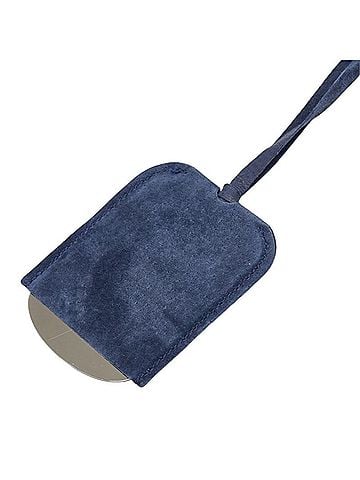 Hermès Hermes "Journey Through the Stars" Exhibition Plate Tag Necklace Pendant Navy Silver Leather Metal Women's HERMES (view 1)