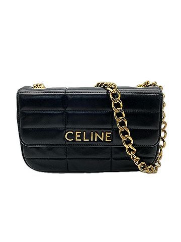 Céline CELINE Matelassé Monochrome Shoulder Bag 111273EYD Black Calf Leather Women's (view 1)
