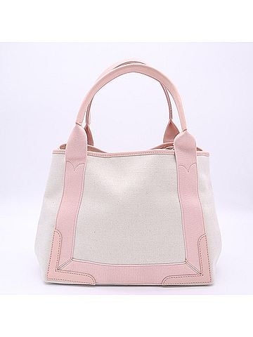 Balenciaga BALENCIAGA Navy Cabas S 339933 Handbag, Ivory Pink Canvas, Women's (view 2)