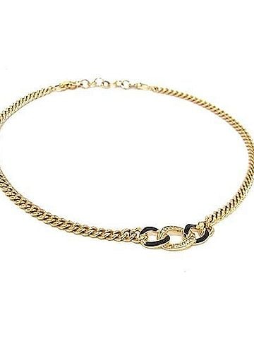 Christian Dior Christian Dior necklace, gold and black metal, rhinestones, enamel, for women. (view 1)