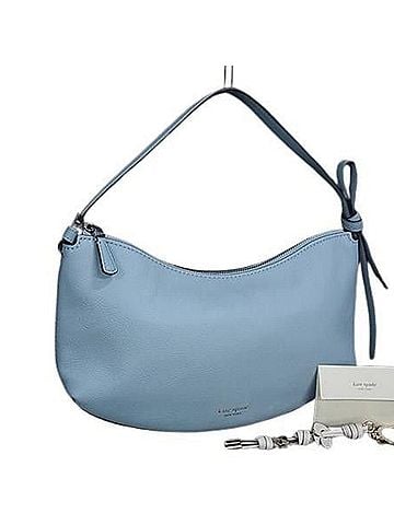 Kate Spade New York KATE SPADE Handbag Loop Shoulder Bag KM487 Light Blue Leather Women's Enamel Knot Charm KN701 (view 1)