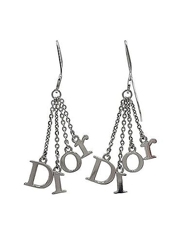 Christian Dior Christian Dior Earrings, Silver Metal, Chain, Women's (view 1)