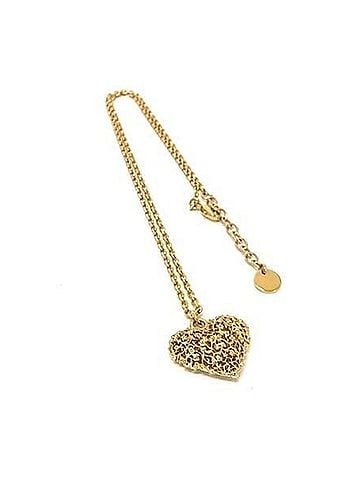 Christian Dior Christian Dior Necklace, Heart Motif, Gold Metal, Women's (view 1)