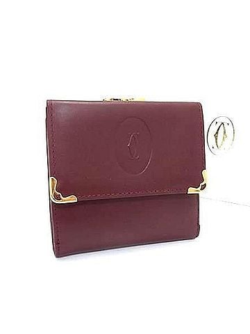 Cartier Cartier Tri-fold Wallet, Must Line, L3000039, Bordeaux Calf Leather, Women's (view 1)