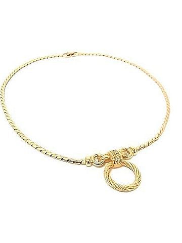 Christian Dior Christian Dior Gold Metal Necklace with Rhinestones for Women (view 1)