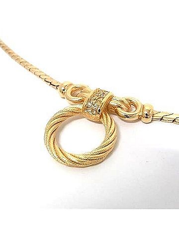 Christian Dior Christian Dior Gold Metal Necklace with Rhinestones for Women (view 2)
