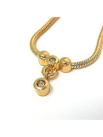 Christian Dior Christian Dior Gold Metal Rhinestone Necklace for Women (view 2)