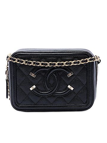 Chanel Caviar CC Filigree Vanity Clutch with Chain (view 1)