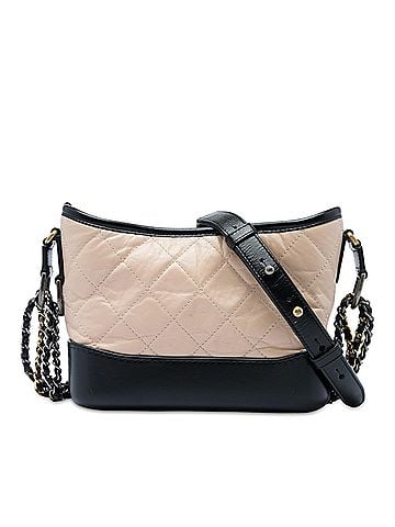 Chanel Small Bicolor Quilted Aged Calfskin Gabrielle Hobo (view 1)