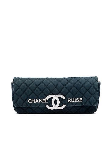 Chanel Quilted Canvas CC Cruise East West Flap Clutch (view 1)