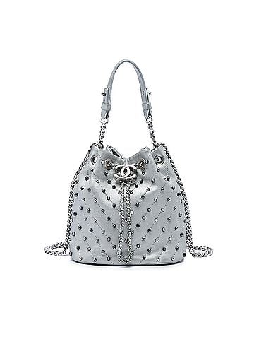 Chanel Small Metallic Chevron Lambskin Stud Wars Drawstring Bucket Bag (view 1)