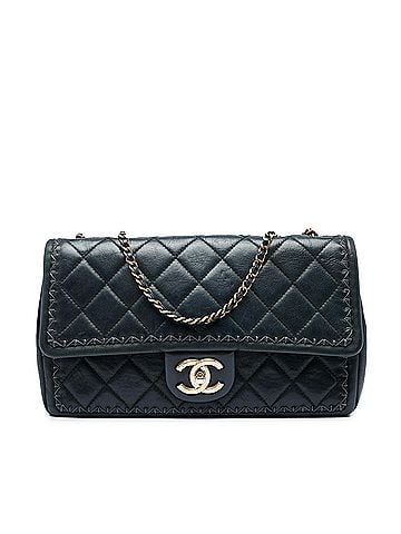 Chanel CC Quilted Iridescent Calfskin Whipstitch Single Flap (view 1)