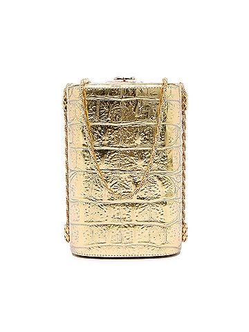 Chanel Paris New York CC Croc Embossed Metallic Calfskin Box Minaudiere Bag (view 1)