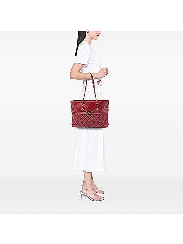 Chanel CC Quilted Calfskin Front Zip Drawstring Chain Tote (view 2)