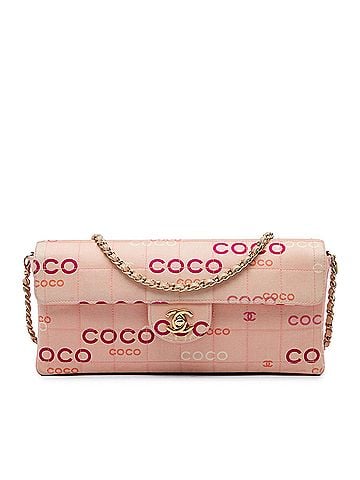 Chanel CC Chocolate Bar Canvas Logo East West Flap (view 1)